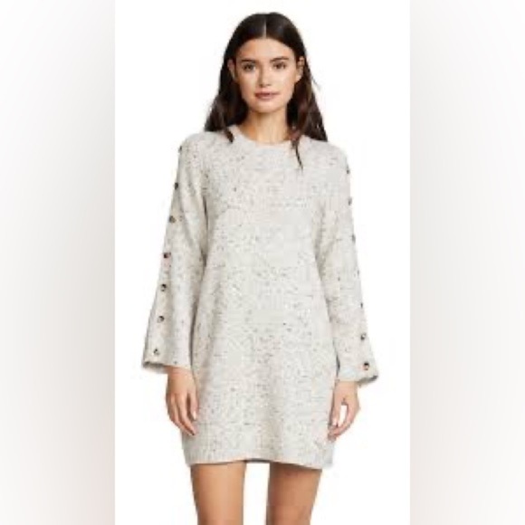 Madewell Donegal Button Sleeve Sweater Dress Size XS Fits Big - Picture 6 of 13